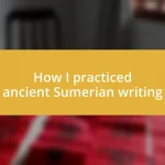 How I practiced ancient Sumerian writing