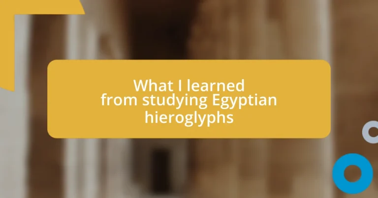 What I learned from studying Egyptian hieroglyphs